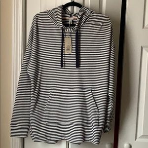 Navy and white stripped hoodie